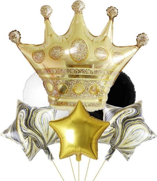 Actual product image RS-Segelken Foil Balloon Bouquet Crown Gold Supershape