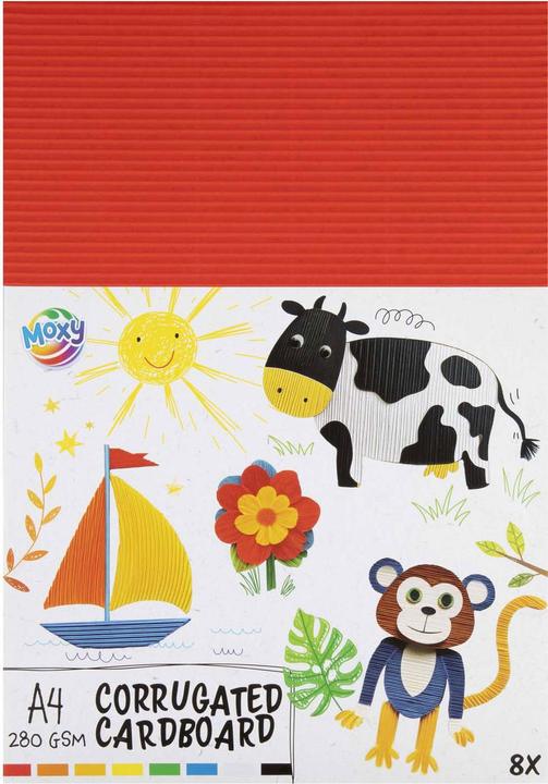 Grafix Gerippter Bastelkarton A4, 8 Blatt, 8 Farben (8 x)