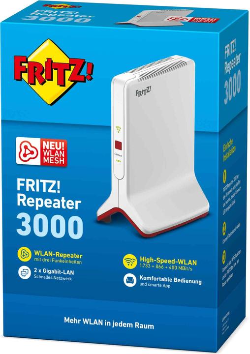 Actual product image AVM FRITZ!Repeater 3000 (1733 Mbit/s, 400 Mbit/s)