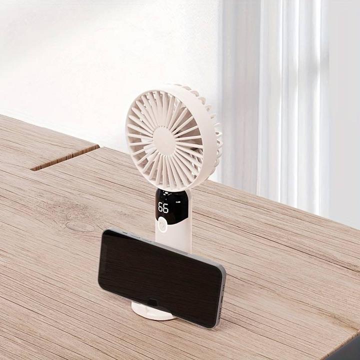 Produktbild PhoneLook Kompakter und portabler Mini USB Ventilator mit LED Anzeige und abnehmbarer Standfuss