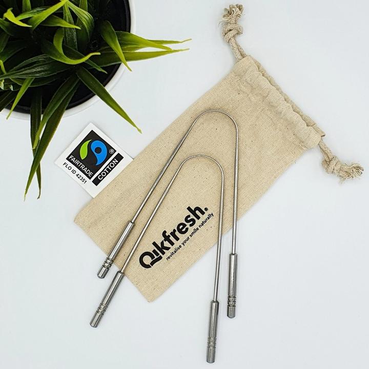 Produktbild Qikfresh Zungenreiniger mit Baumwollbeutel (Zungenschaber, 2 x)