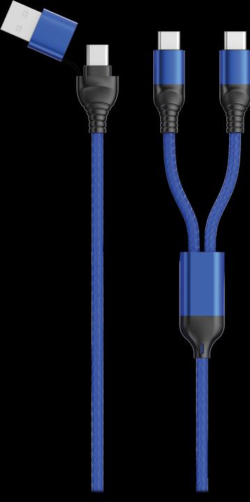 Actual product image 2GO USB / Type C Charging Cable DUO Type C blue 120cm (1.20 m)