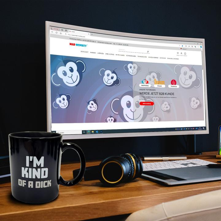 Actual product image Mad Monkey Kind of a Dick mug with colour change due to heat (300 ml, 1 x)