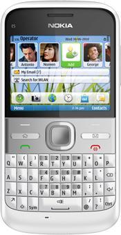Actual product image Nokia E5-00 - German QWERTZ - Chalk White (2.36", 5 Mpx, 3G)