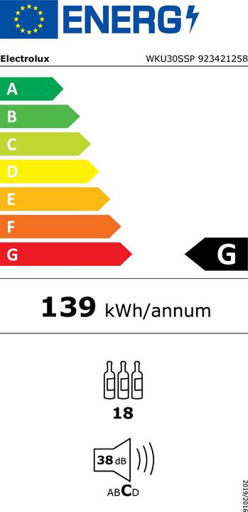 Label énergétique Electrolux WKU30SSP