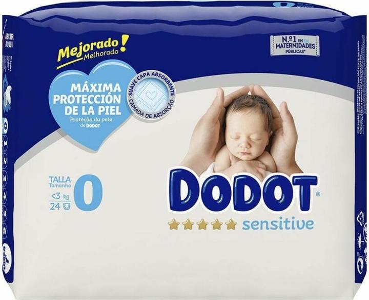 Dodot SENSITIVE RN T0 pañales menos 3 kg 24 uds (Size 0, Pack, 24 Piece)
