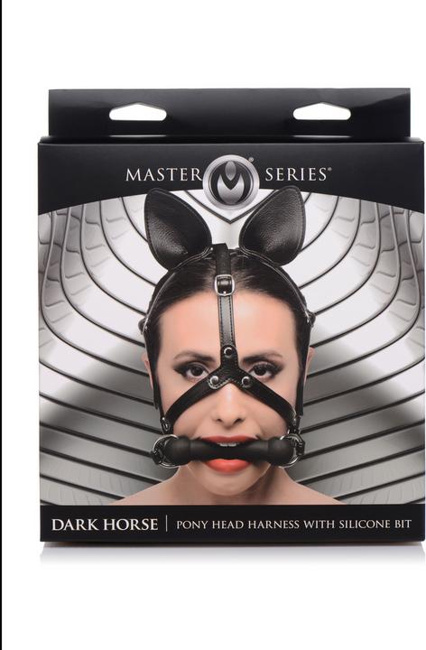 Immagine prodotto Master Series Dark Horse Pony Head Harness with Silicone Bit
