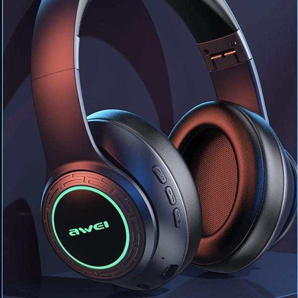 Actual product image Awei słuchawki nauszne Bluetooth A300BL czarny/black (12 h, Cable)