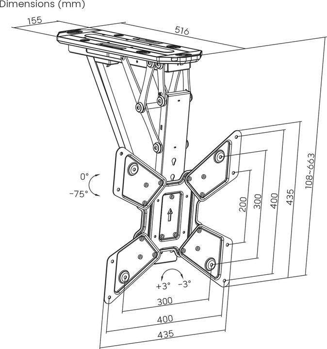Immagine prodotto Maclean staffa elettrica a soffitto per TV TUYA supporto max VESA 600x400 telecomando 2355 30kg MC492 (Soffitto, 55")