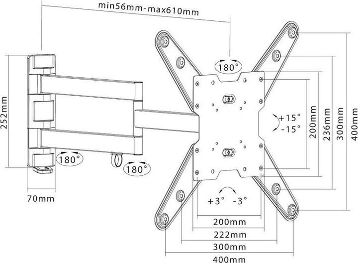 Image du produit Xantron PRO-FM400 (Mur, 55", 35 kg)