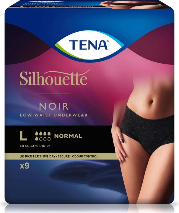 Actual product image Tena Silhouette Normal L black (9 x, Regular)