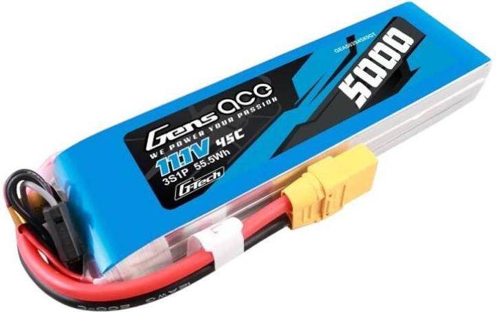 Actual product image Gens Ace G-Tech 5000mAh 11.1V 45C 3S1P lipo battery with XT90 Plug (11.10 V, 5000 mAh)
