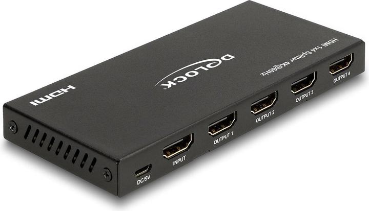 Actual product image Delock HDMI splitter 1 x HDMI in to 4 x HDMI out 4K 60 Hz wi