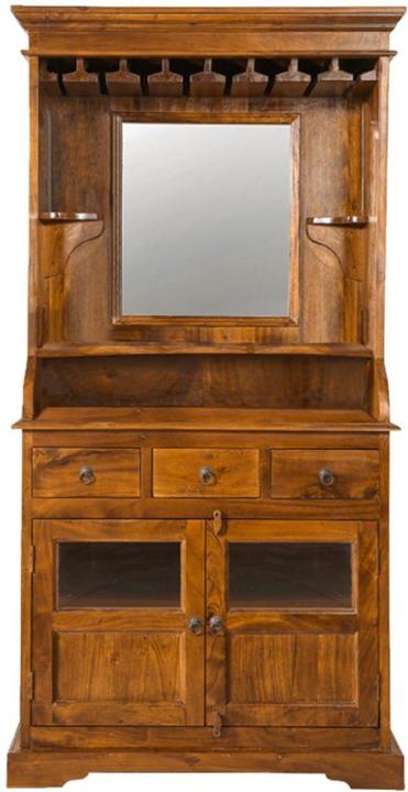 Produktbild Floki24 Barschrank im Kolonialstil, Akazie 97x52x193 OXFORD - hellbraun