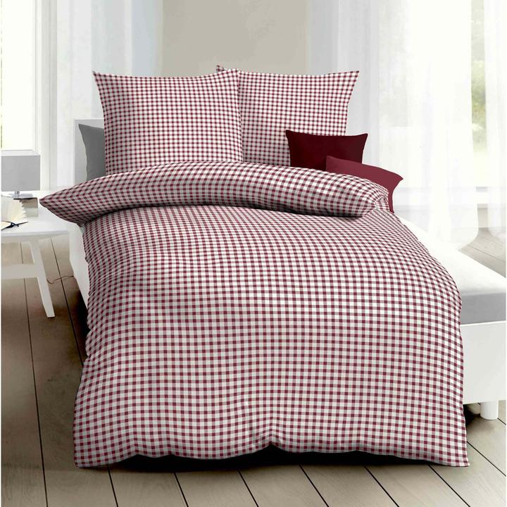 Produktbild Kaeppel Biber Bettwäsche Vichy Karo rot (Duvetbezug, 155x220 cm (80x80 cm))