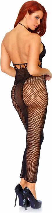 Actual product image Leg Avenue Halter duel net backless dress (One size)