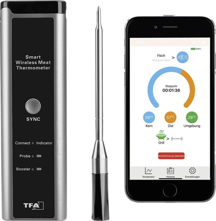 Produktbild TFA BBQ Thermometer inkl. L-Batterie anthrazit, FS-TFA
