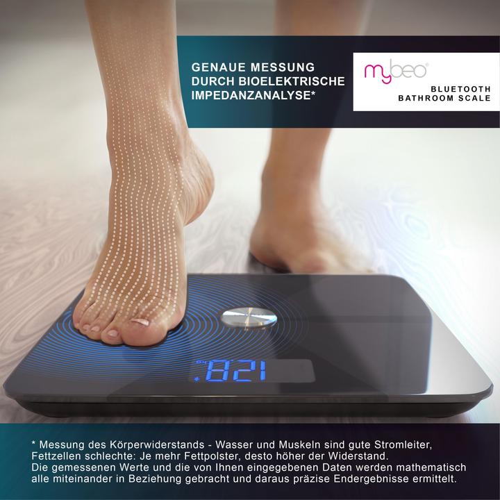 Immagine prodotto Mybeo Bilancia digitale Bluetooth per il grasso corporeo (180 kg)