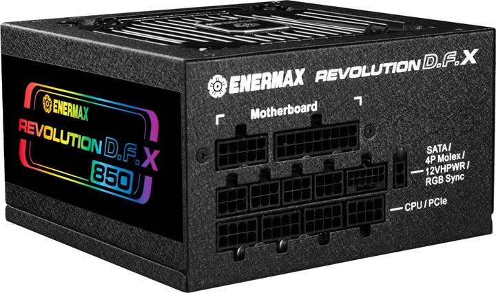 Produktbild Enermax Revolution D.F. X ARGB ATX3.0 PCI-e 5.0 PC Netzteil 850W 80Plus Gold Vollmodular 2X 12VHPWR (850 W)