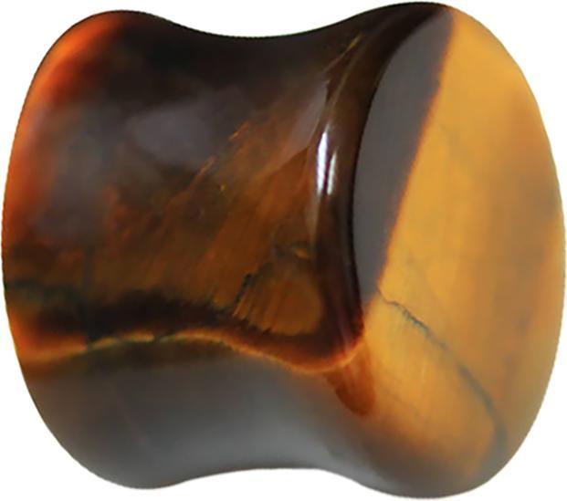 Star Piercing Flared Plug aus Tigerauge Stein (ohne Messing, Mineralisch)