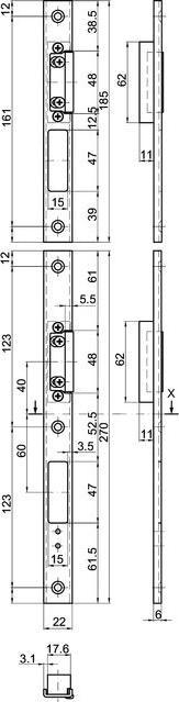 Image du produit MSL Gâche FlipLock VariFlex en U BV-24421.R693x-22 (Poignée de porte)