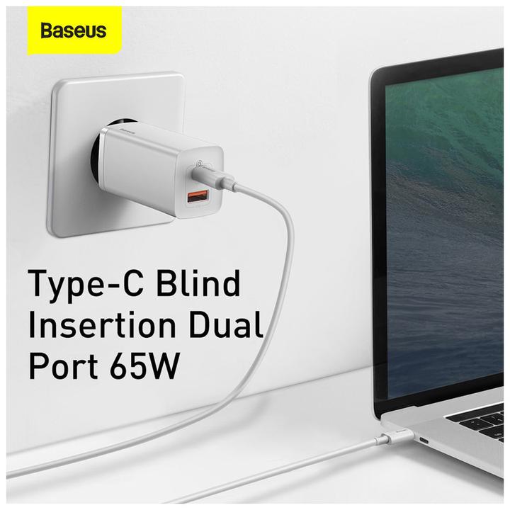 Actual product image Baseus GaN2 Lite Quick ChargerC+U 65W EU White (65 W)