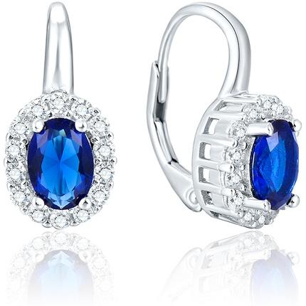 Beneto Silver earrings withue crystals AGUC1167 (L)