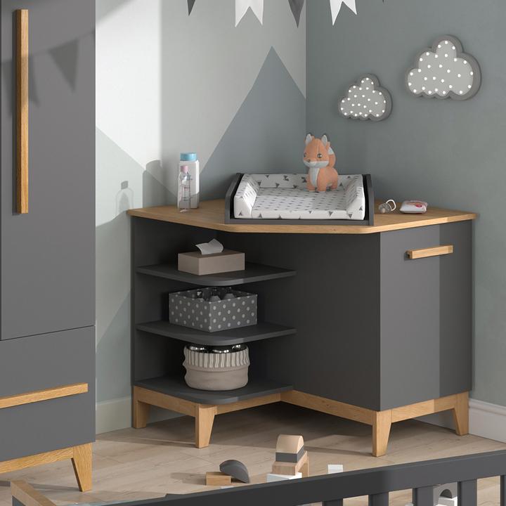 Actual product image VitaliSpa Wickelkommode Malia, Grau/Eiche, 85 x 85.2 cm mit Tür