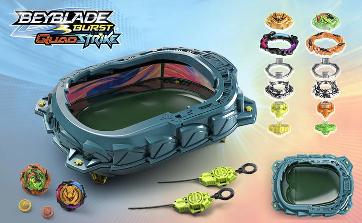 Productafbeelding Hasbro Beyblade Burst QuadStrike Light Ignite Beyblade Stadion Strijdset (Duits, Frans, Italiaans, Engels, Nederlands, Zweeds, Noors, Pools)