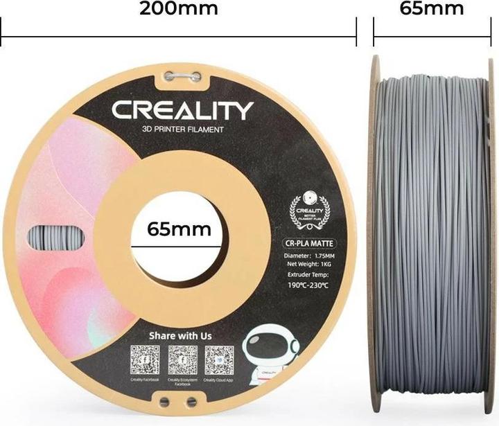 Produktbild Creality Cr-Pla Matte (PLA, 1.75 mm, 1000 g, Grau)