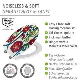 Productafbeelding Wenko WC-zitting met soft-close mechanisme Blossom Rollin "Art veelkleurig