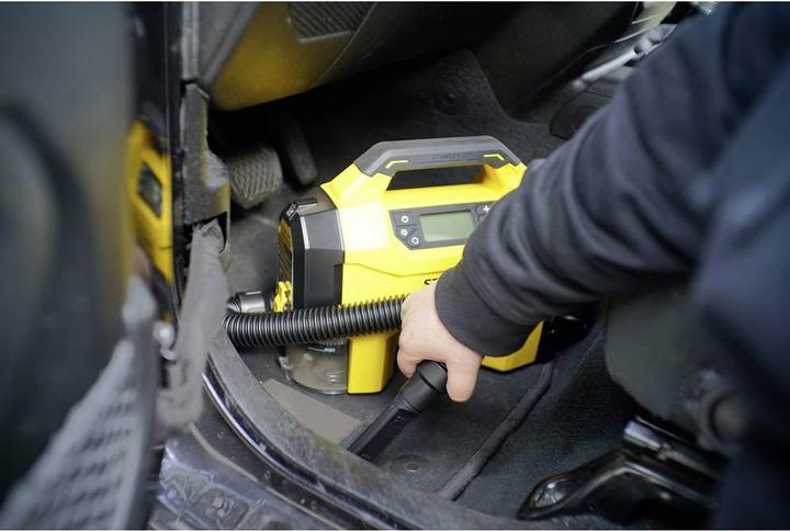 Actual product image Stanley SXVI02001 Akku-Kompressor 10 bar 12 V Adapter zum Betrieb per Kabel, Di