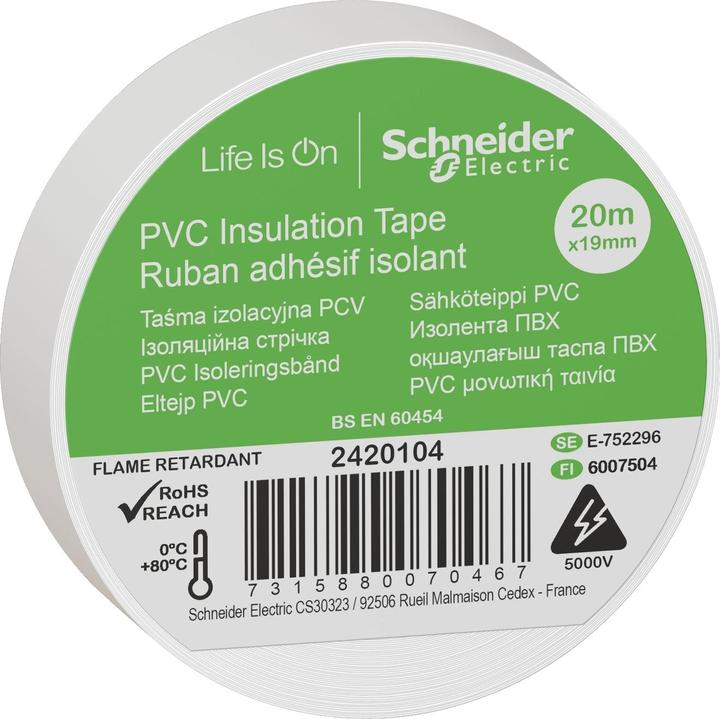 Schneider Electric PVC Isoleringsbånd 19MMX20M Hvid- Je me présente pour DIY (19 mm)