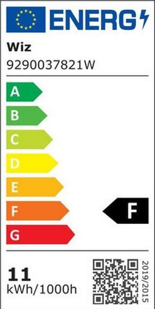 Energy Label WiZ Tunable White Globe (E27, 11 W, 1055 lm, 1 x, F)