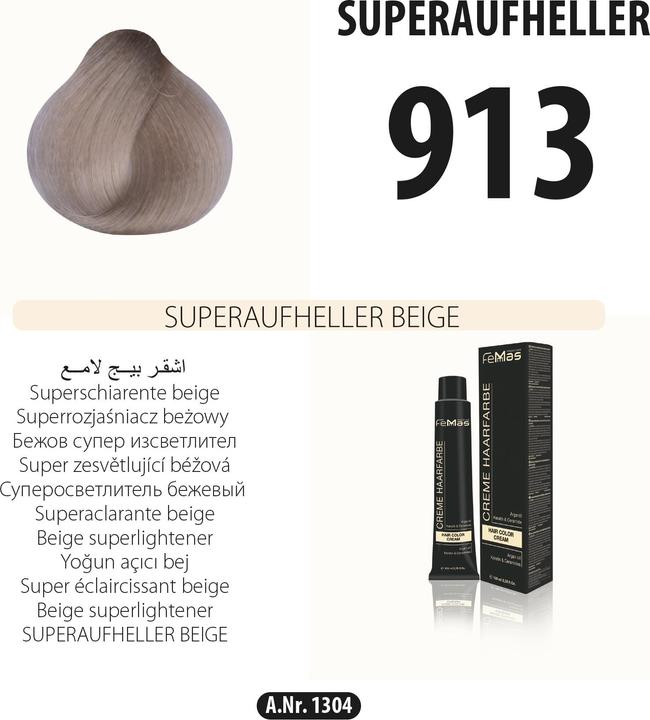 Produktbild FemMas 913) Haarfarbe Superaufheller Beige 100ml (Beige)
