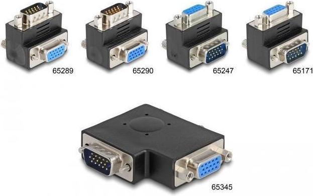 Image du produit Delock Adaptateur VGA mâle vers VGA femelle 90 (VGA, 9 cm)