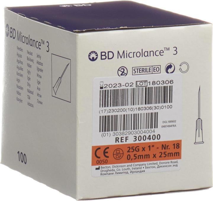 BD Microlance 3 Injektion Kanüle 0.50x25mm orange 100 Stk