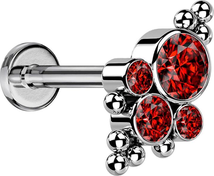 Actual product image Star Piercing Stud earrings black flame (Surgical steel 316L, Titanium G23without brass)