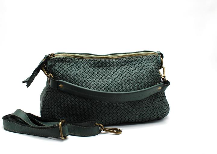 Only-Bags.Store Ledertasche, Umhängetasche aus weichem Leder, gewebte Lederhandtasche