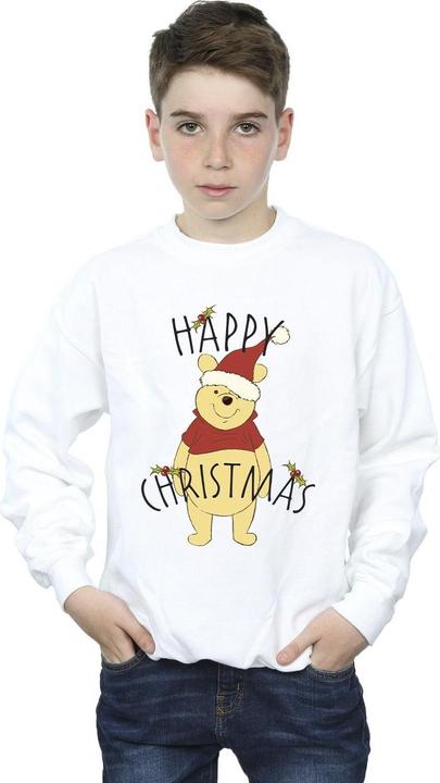 Actual product image Disney Boys Winnie The Pooh Happy Christmas Holly Sweatshirt (104)