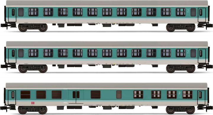 Hornby DB AG 3 Personenwg. 1xABDomsb,2xBom minzgrün Ep V (Spur N)