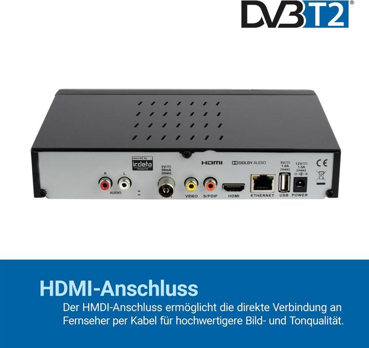 Produktbild Sky Vision SET-ONE EasyOne 740 HD IR HDTV DVB-T2 Receiver mit freenet TV (DVB-T, DVB-T2, CI+-Schacht)