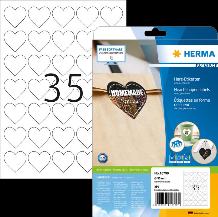 Image du produit Herma Étiquettes coeur A4
