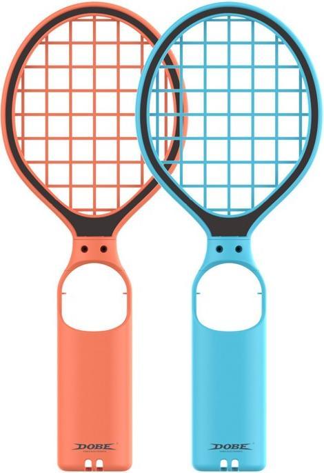 Produktbild Dobe Tennisschläger für Nintendo Switch/Switch OLED/Switch 2 Rot + Blau 2 Stück (Switch, Switch 2, Switch OLED)