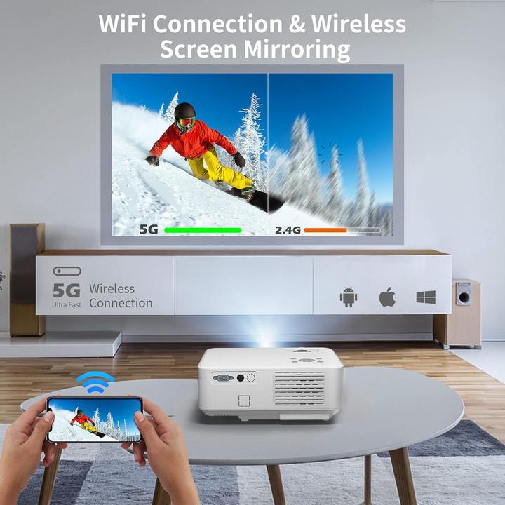 Immagine prodotto Zoomcat 4K Beamer C9WX mit WiFi & Bluetooth, Full HD, 20000 Lumen (4K, 20000 lm)