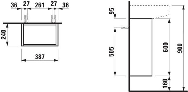 Produktbild Laufen Sonar Waschtischunterbau, 1 Tür, Scharnier links, passend zu Handwaschbecken 815341