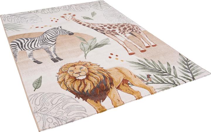 Immagine prodotto Pergamon Kinder Teppich Maui Kids Giraffe Zebra Löwe (140 x 200 cm)
