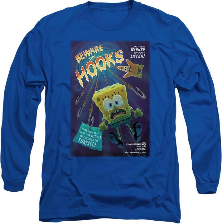 Actual product image Spongebob Squarepants Unisex Adult Beware The Hooks T-Shirt (XXL)