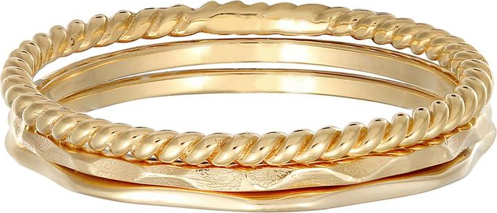 Actual product image Elli PREMIUM Ring Stacking Band Ring Set of 3 375 Yellow Gold (54, 375/9 K)