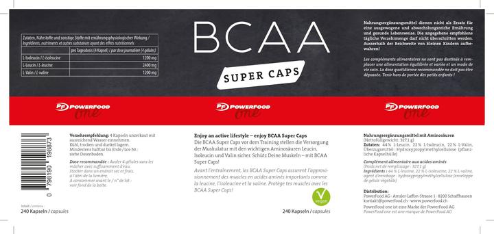 Nährwerte und Zutaten PowerFood One BCAA Super Caps (1 Stück, Kapseln, 389 g)